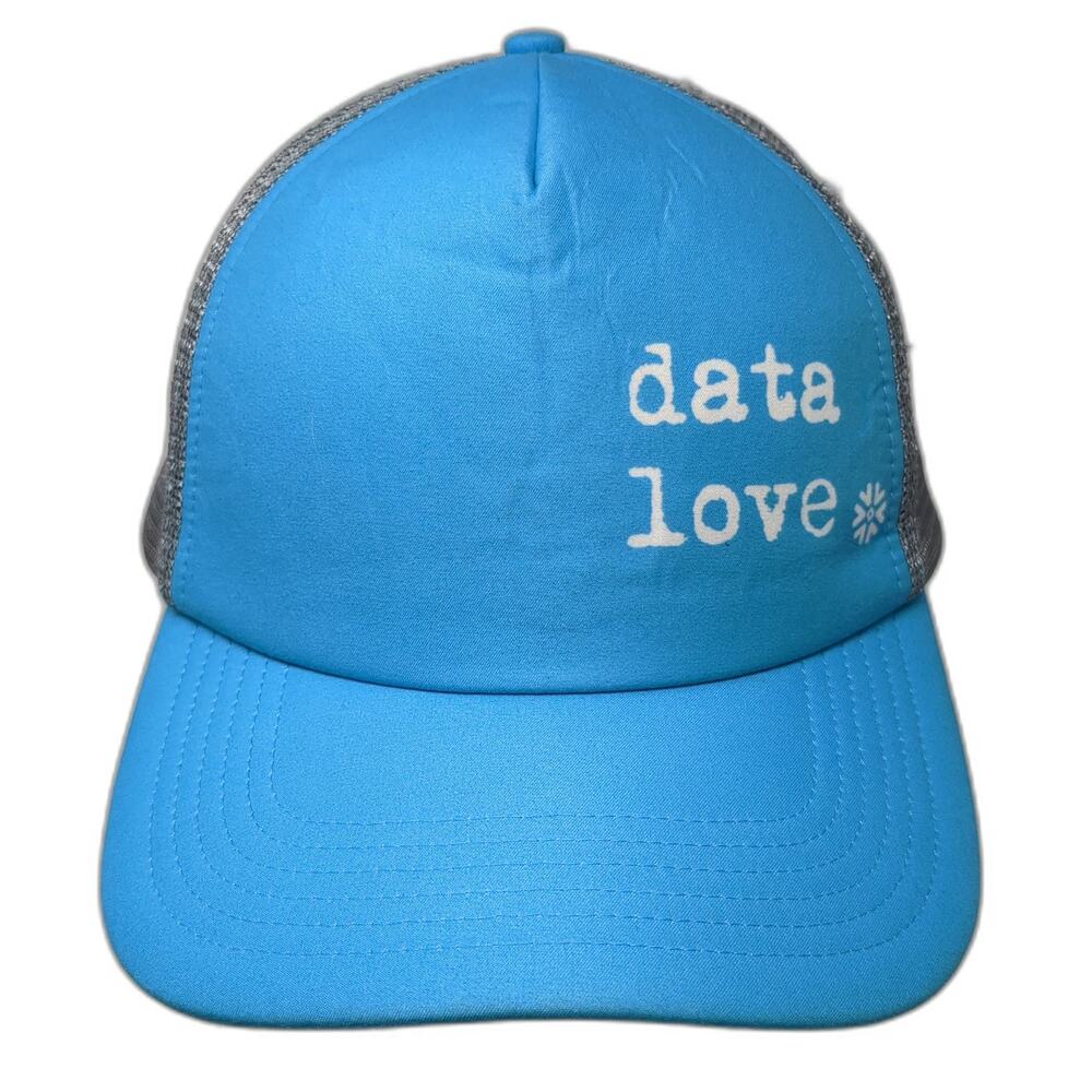 bigtruck Trucker Hat Blue Gray One Size Snapback Data Love Snowflake Wonderland